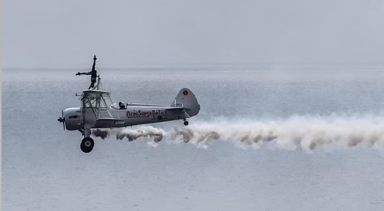 Uçak üzerindeki göstericiyle birlikte denize çakıldı